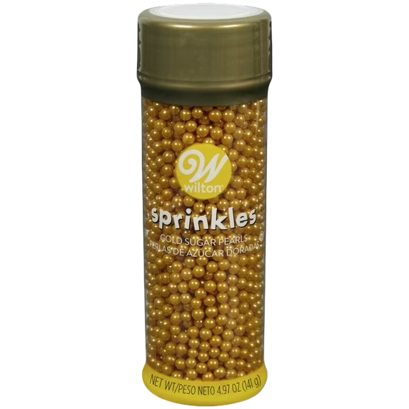 Wilton Gold Sprinkles Metallic Sugar Pearls, 4.8 oz