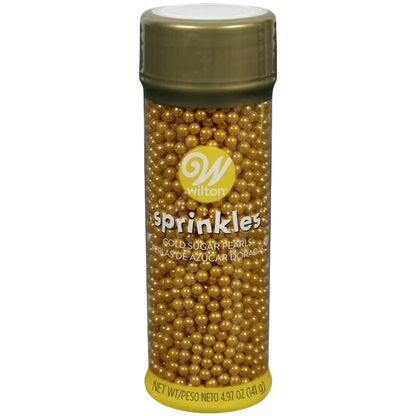 Wilton Gold Sprinkles Metallic Sugar Pearls, 4.8 oz