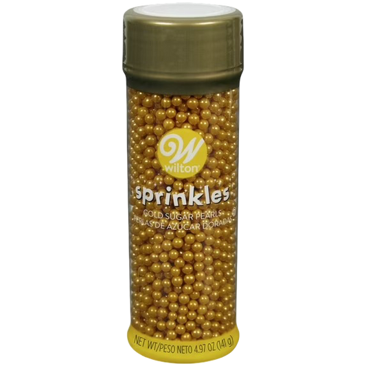 Wilton Gold Sprinkles Metallic Sugar Pearls, 4.8 oz