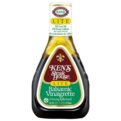 Ken's Steak House Lite Balsamic Vinaigrette Salad Dressing & Marinade, 16 fl oz