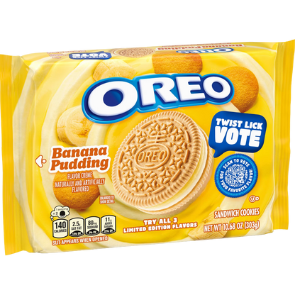 OREO Banana Pudding Sandwich Cookies, Limited Edition, 10.68 oz