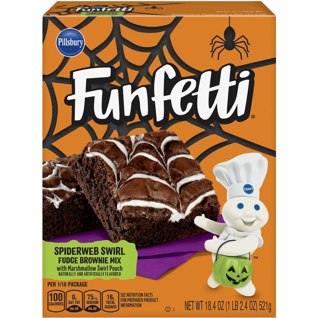 Pillsbury Funfetti Spiderweb Swirl Fudge Brownie Mix, 18.4 oz