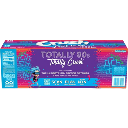 Crush Electric Blue Razz Blue Raspberry Soda "Back to the 80's", 12 Pack of 12oz Cans