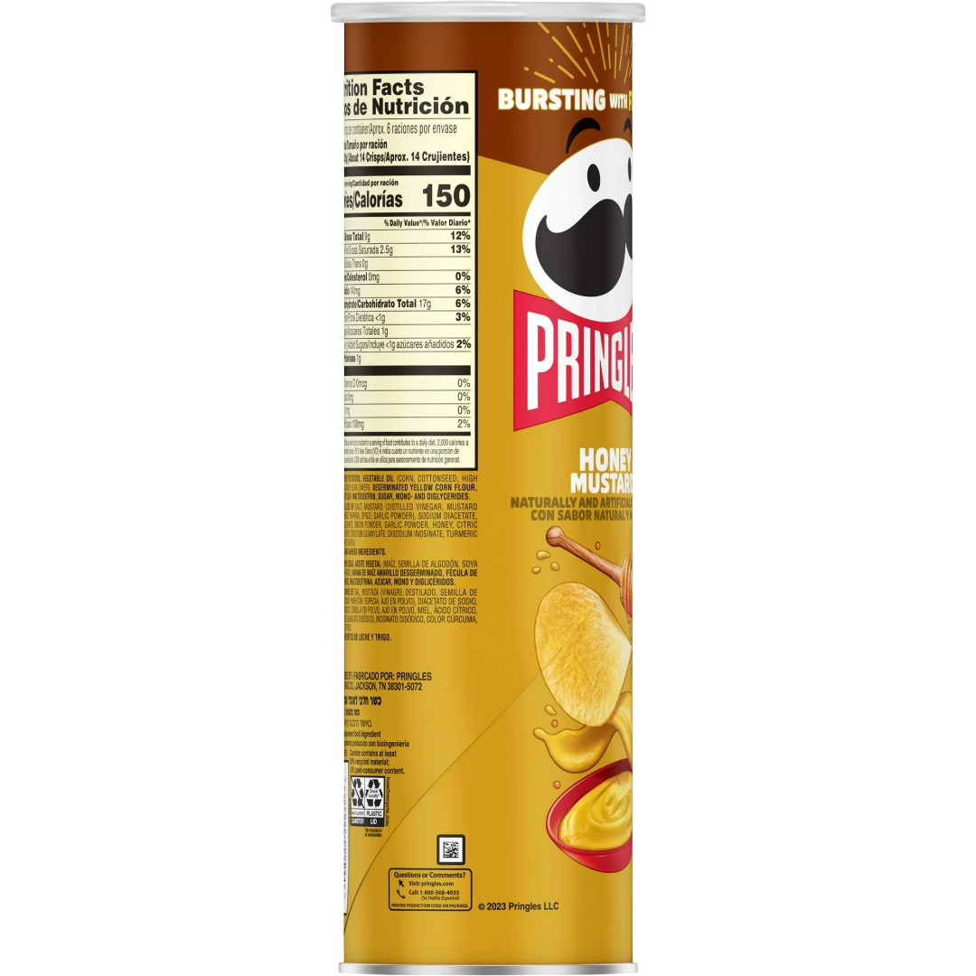 Pringles Honey Mustard Potato Crisps Chips, 5.5oz