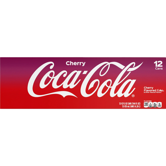 Coca Cola Cherry Soda Pop, 12 Pack of 12 fl oz Cans Coke