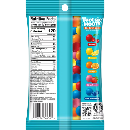 Tootsie Hoots Fruit Flavored Chewy Candy, 5 Flavors, 6.5 oz