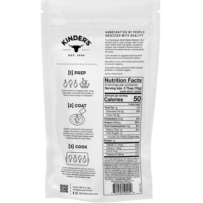 Kinder's Parmesan Herb Seasoned Panko Bread Crumb Coating Mix, 5oz