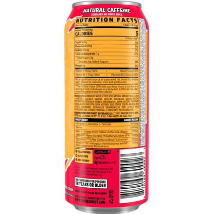 GHOST® ENERGY Zero Sugar Energy Drink, Strawbango, 16 fl oz