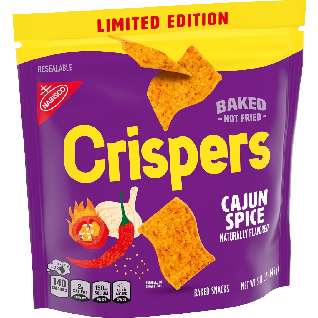 Crispers Limited Edition Cajun Spice Flavor Baked Crunchy Snacks, 5.11 oz