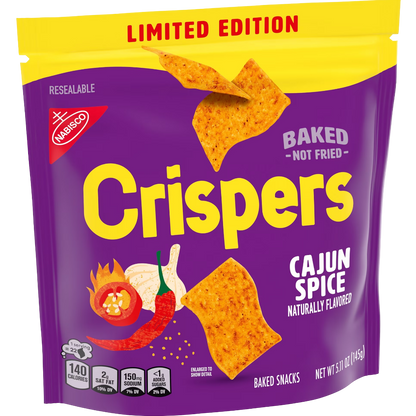Crispers Limited Edition Cajun Spice Flavor Baked Crunchy Snacks, 5.11 oz
