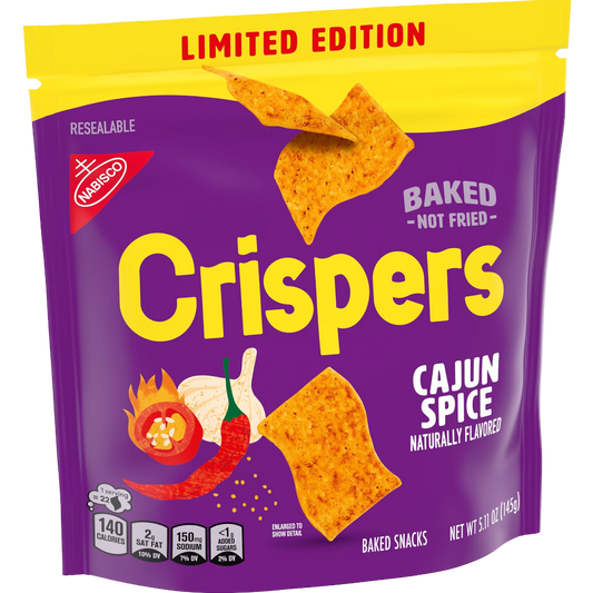 Crispers Limited Edition Cajun Spice Flavor Baked Crunchy Snacks, 5.11 oz