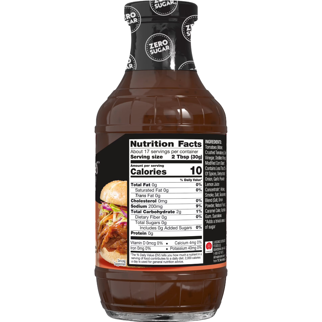G Hughes Sugar Free Original BBQ Sauce, 18oz