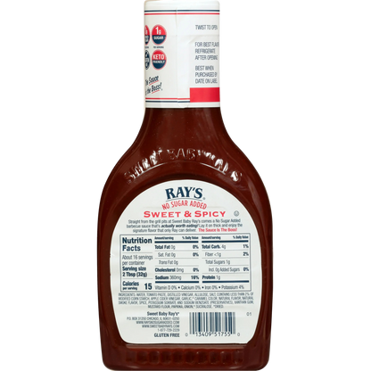 Ray's No Sugar Added Sweet & Spicy Barbecue Sauce 18.5 oz