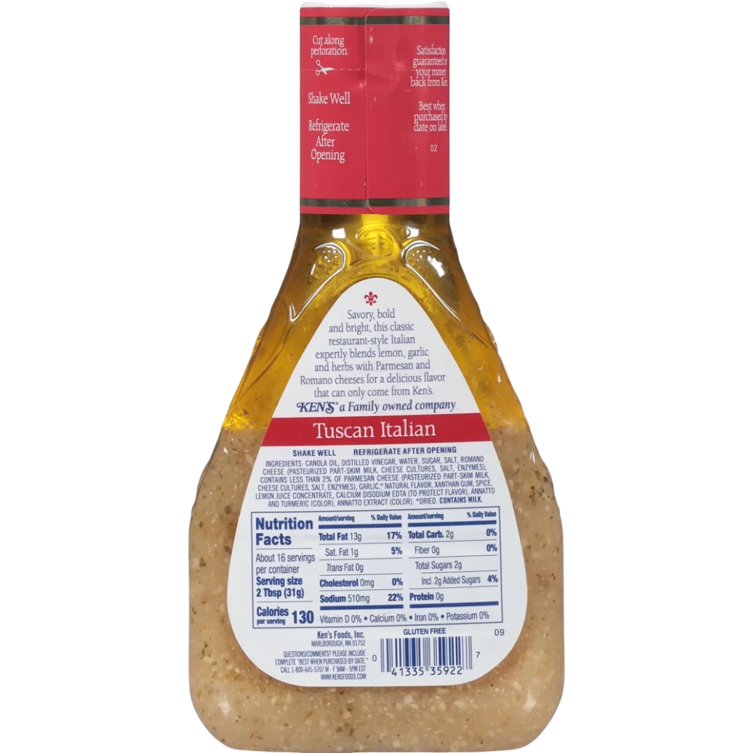 Ken's Steak House Tuscan Italian with Lemon, Garlic & Herbs Salad Dressing & Marinade, 16 fl oz