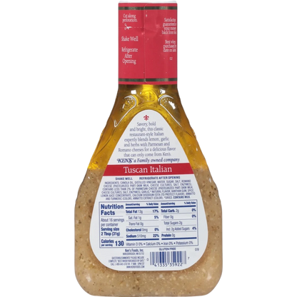 Ken's Steak House Tuscan Italian with Lemon, Garlic & Herbs Salad Dressing & Marinade, 16 fl oz