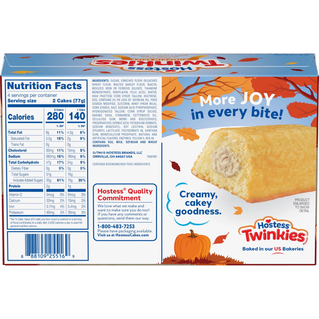 Hostess Twinkies Pumpkin Spice Flavored Limited Edition, 10.86 oz