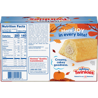 Hostess Twinkies Pumpkin Spice Flavored Limited Edition, 10.86 oz