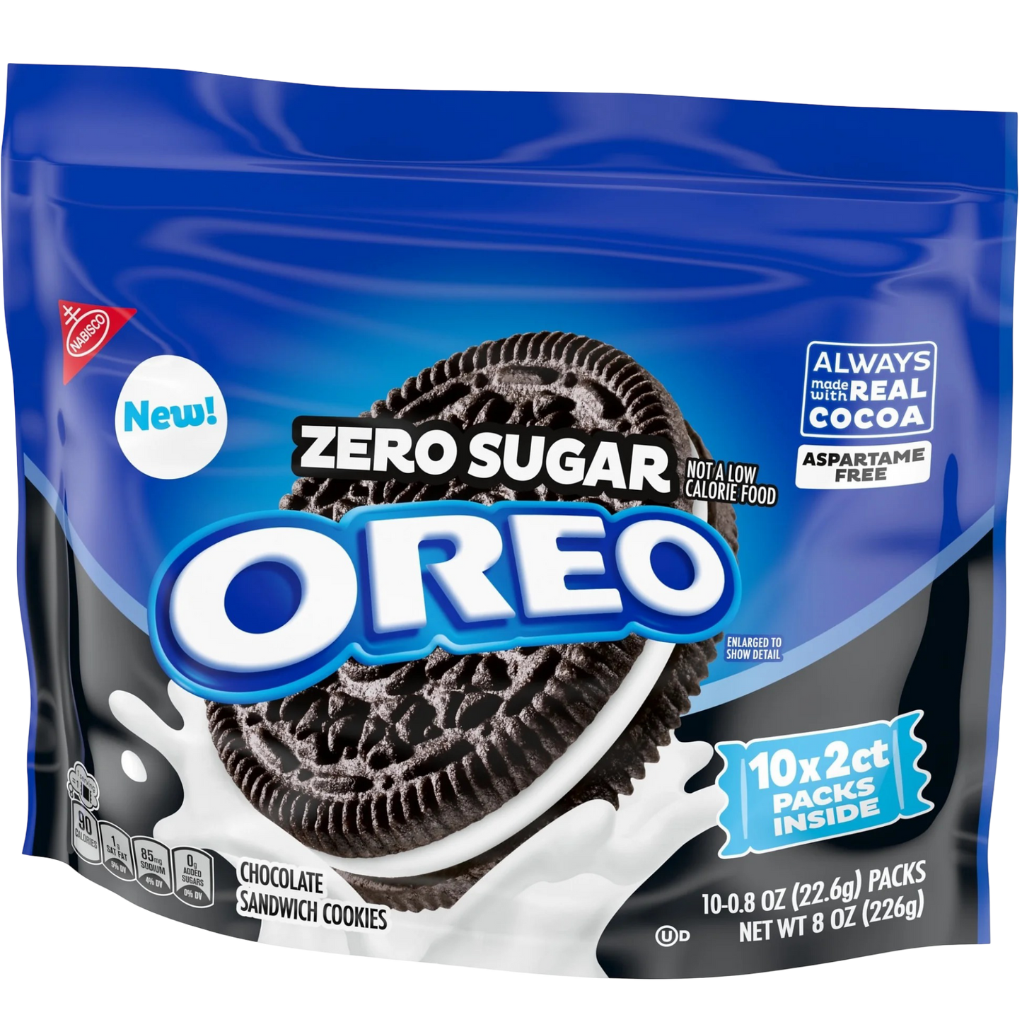 OREO Zero Sugar Chocolate Sandwich Cookies, 8 oz