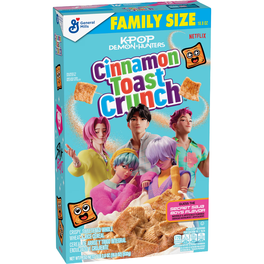 Cinnamon Toast Crunch Cereal KPop Demon Hunters, Secret Saja Boys Flavor, 18.8 oz