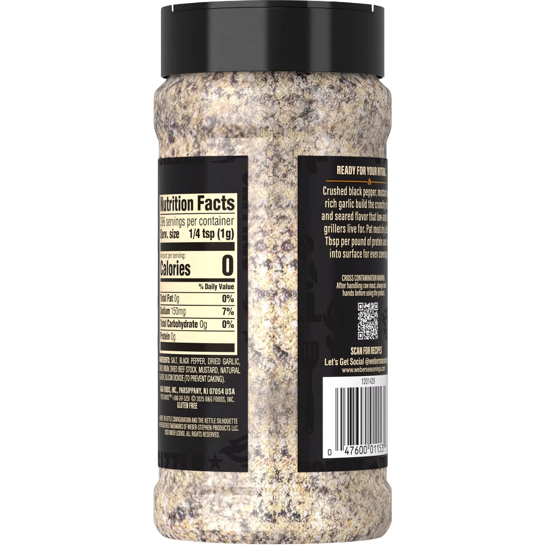 Weber Peppercraft Rub, Black Pepper Seasoning Blend, 14 oz