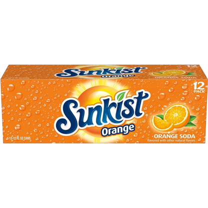Sunkist Orange Soda Pop, 12 Pack of 12oz Cans
