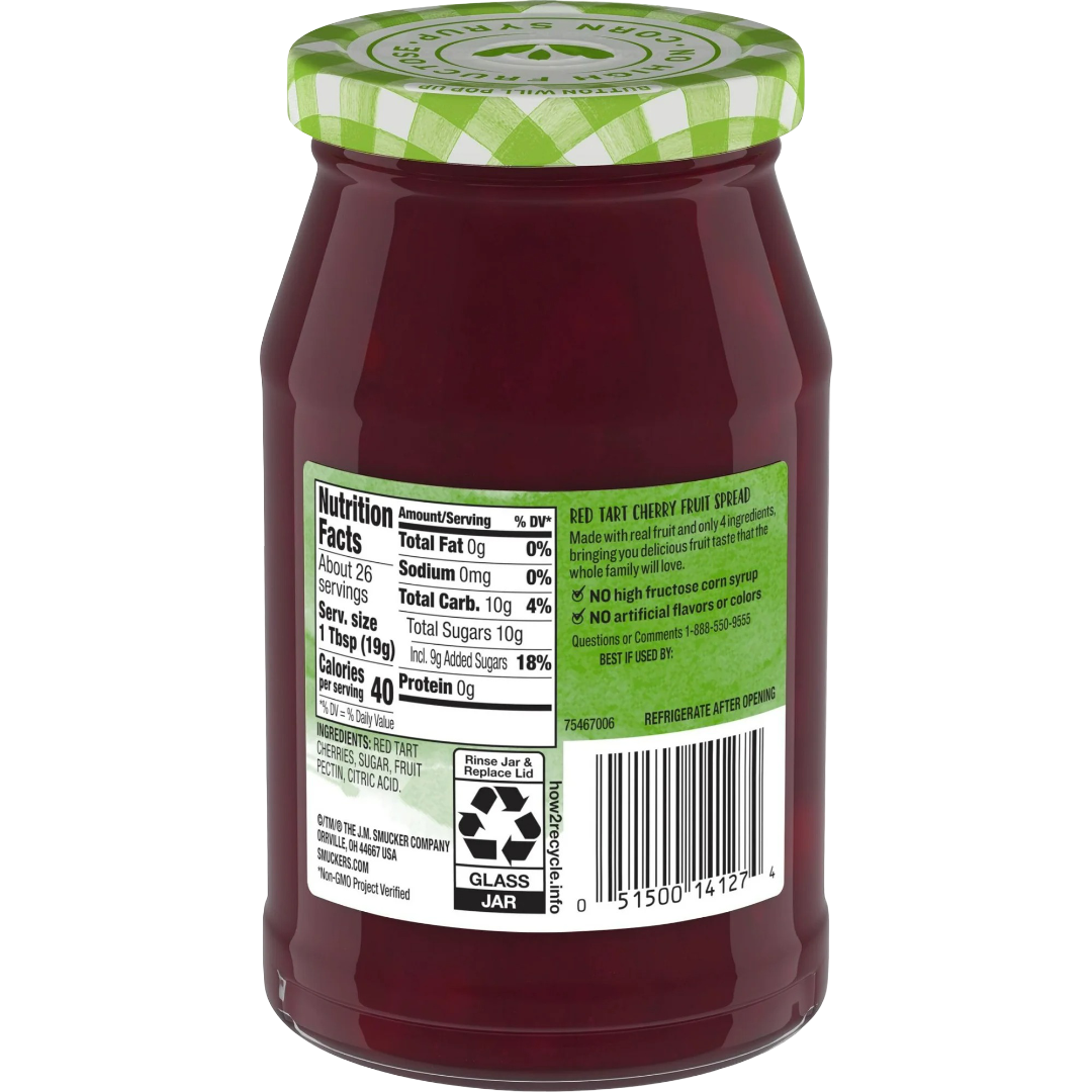 Smucker's Natural Red Tart Cherry Fruit Spread, 17.25oz