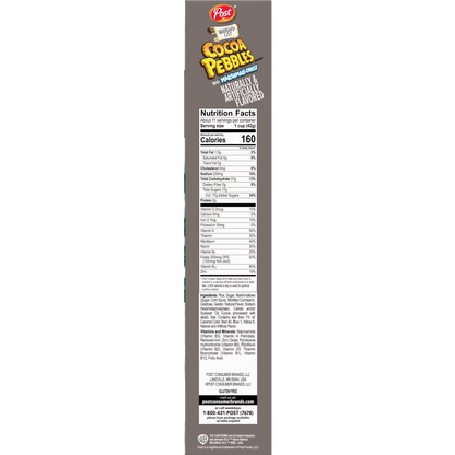 Post Naughty List Cocoa PEBBLES with Marshmallows Cereal, Family Size, 17 oz