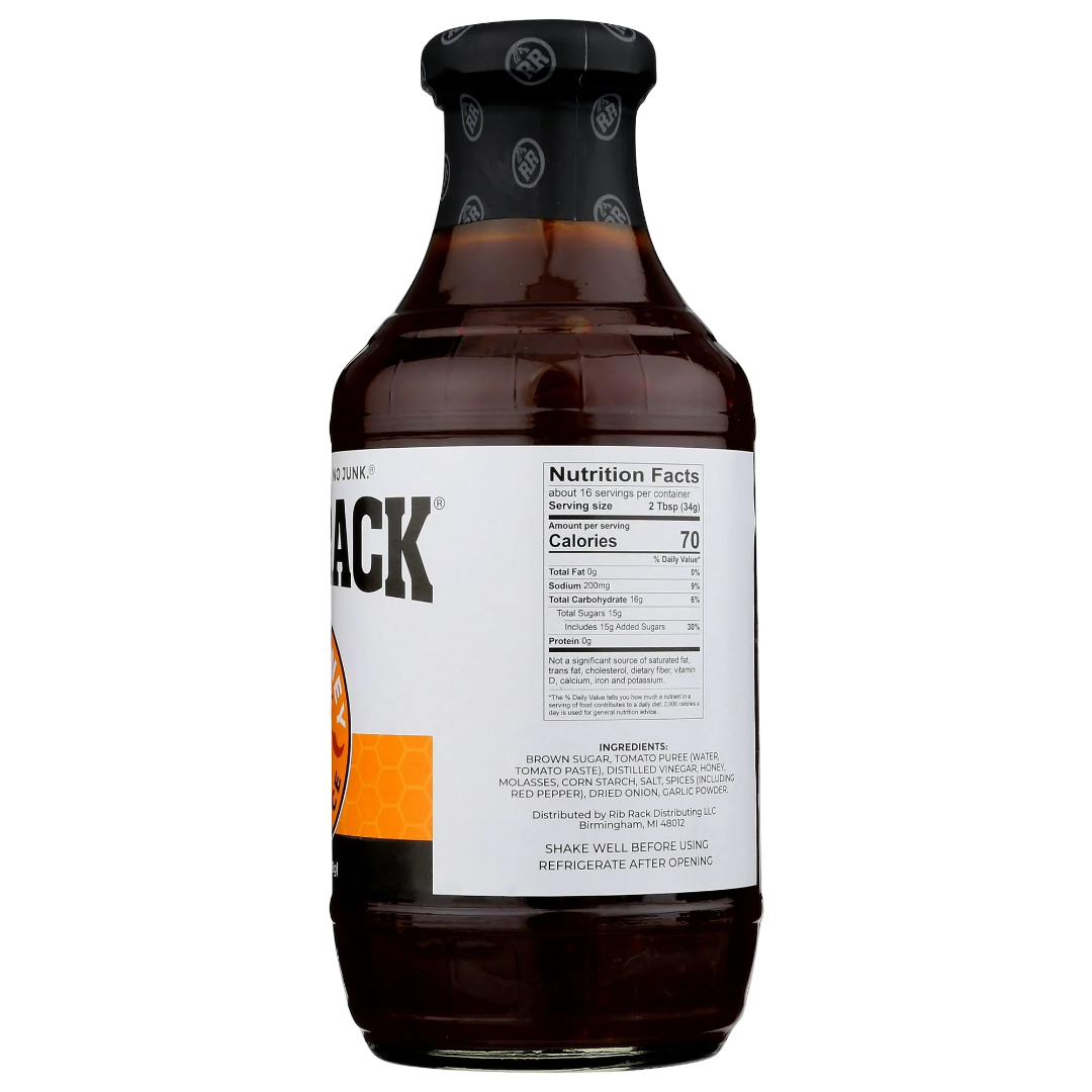 Rib Rack Hot Honey BBQ Sauce, 19oz