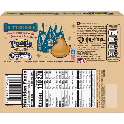 Peeps Harry Potter Butterbeer Flavored Marshmallow Chicks, 3 oz