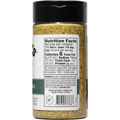 Kinder's Basil Parmesan Seasoning Blend with Garlic & Sea Salt, 5.8 oz
