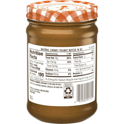 Smucker’s Natural Chunky Peanut Butter, 16oz