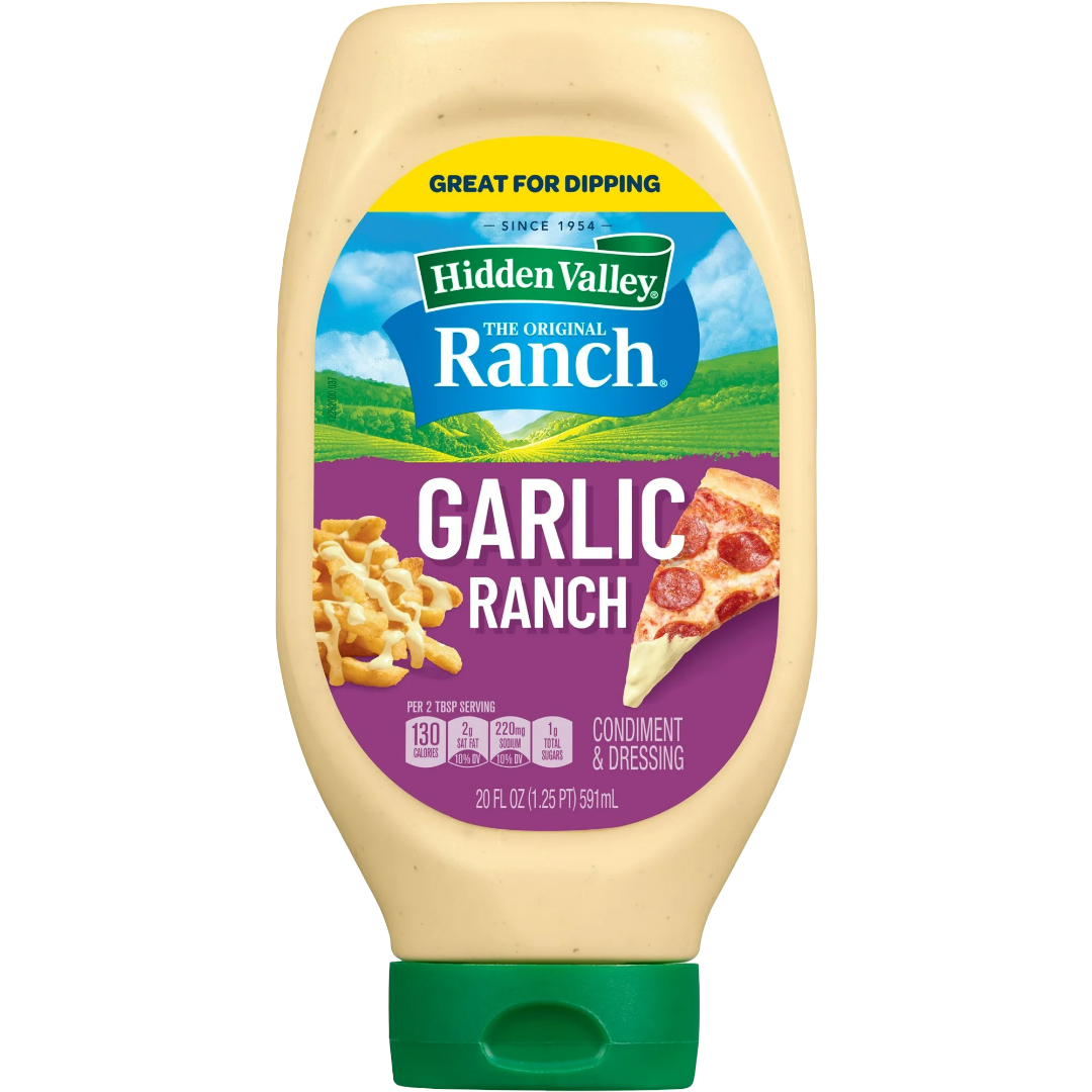 Hidden Valley Garlic Ranch Condiment and Dressing, 20 fl oz