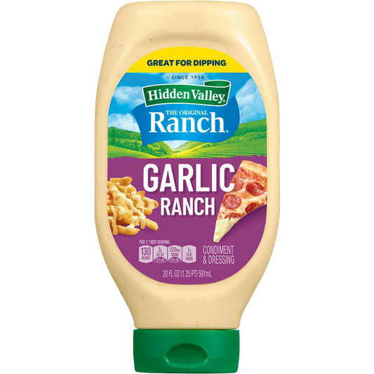 Hidden Valley Garlic Ranch Condiment and Dressing, 20 fl oz