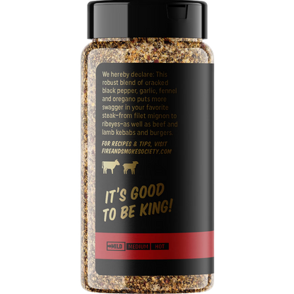 Fire & Smoke Society Steak King Steak Seasoning, BBQ Rub, 8.5 oz