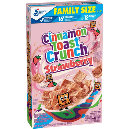 Cinnamon Toast Crunch Strawberry Family Size Cereal, 18.8 oz