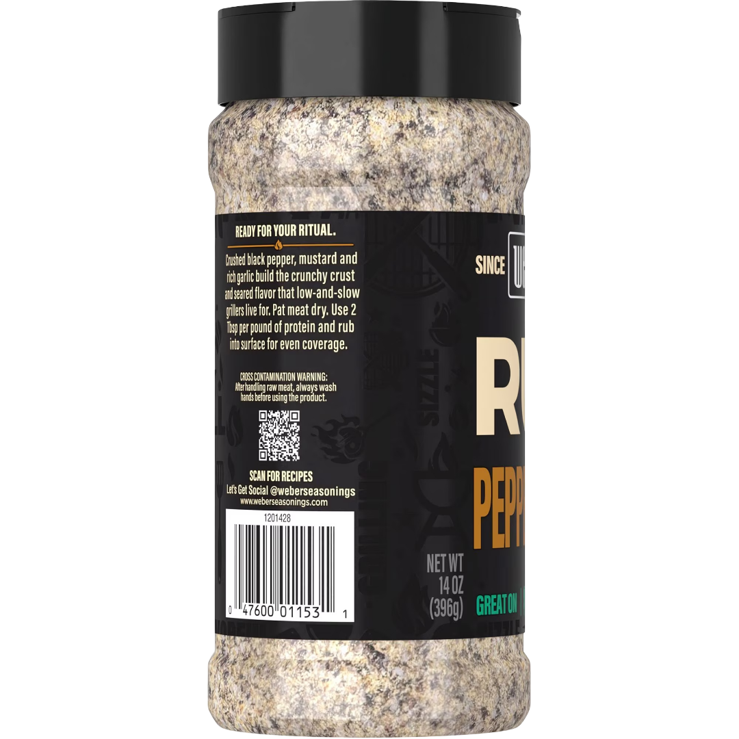 Weber Peppercraft Rub, Black Pepper Seasoning Blend, 14 oz
