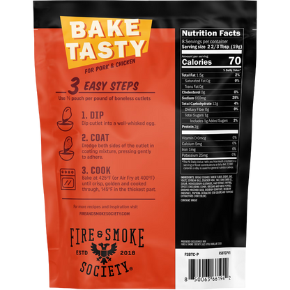 Fire & Smoke Society Bake Tasty Crispy Pork Seasoned Coating Mix, 5.3 oz