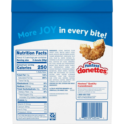 Hostess Donettes Churro Flavored Mini Donuts, 9.5 oz