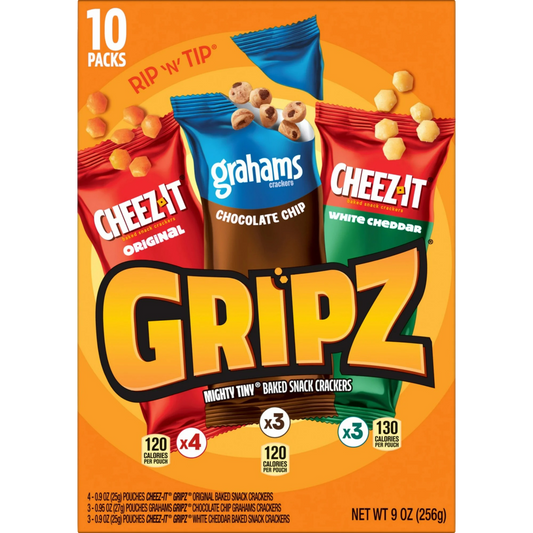 Gripz Cheez-it Variety Pack Mini Baked Snack Crackers, 9 oz