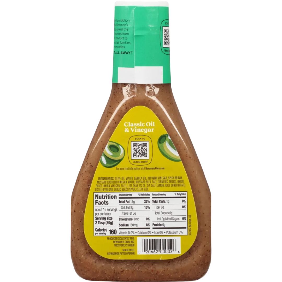 Newman's Own Classic Oil & Vinegar Dressing, 16 fl oz
