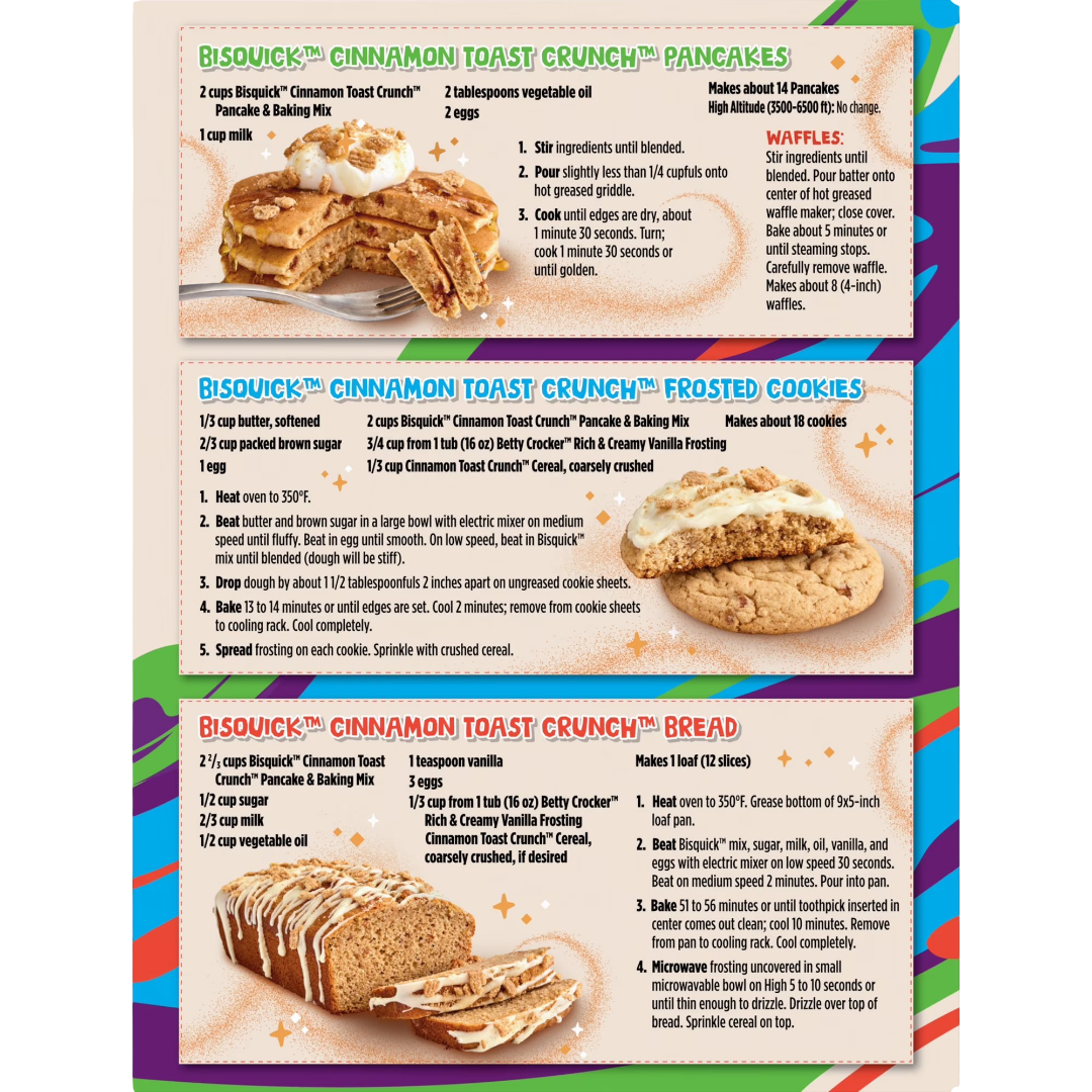 Betty Crocker Bisquick Pancake & Baking Mix, Cinnamon Toast Crunch, 20 oz