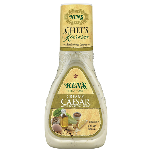 Ken's Steak House Chef's Reserve Creamy Caesar with Roasted Garlic Dressing, 9 fl oz
