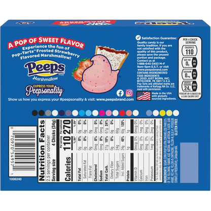 PEEPS POP-TARTS Frosted Strawberry Flavored Marshmallow Chicks, 3.0 oz