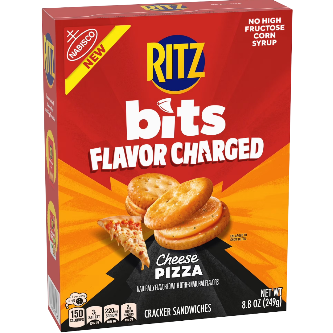 RITZ Bits Flavor Charged Cheese Pizza Sandwich Crackers, 8.8 oz