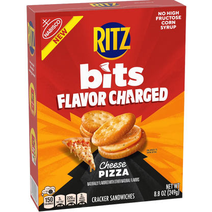 RITZ Bits Flavor Charged Cheese Pizza Sandwich Crackers, 8.8 oz