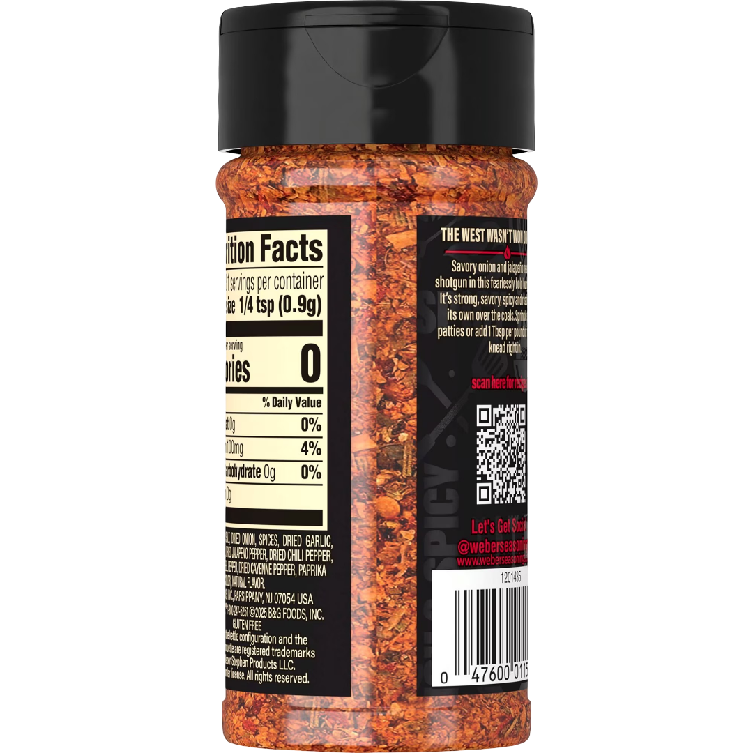 Weber BOLD Cowboy Burger, Onion & Jalapeno Burger Seasoning Blend, 5.75 oz