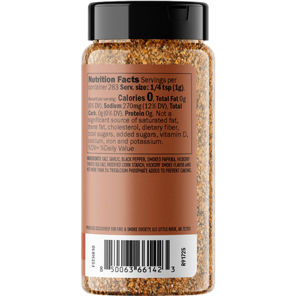 Fire & Smoke Society Texas Hickory BBQ Rub & Seasoning Blend for Grilling, 10 oz