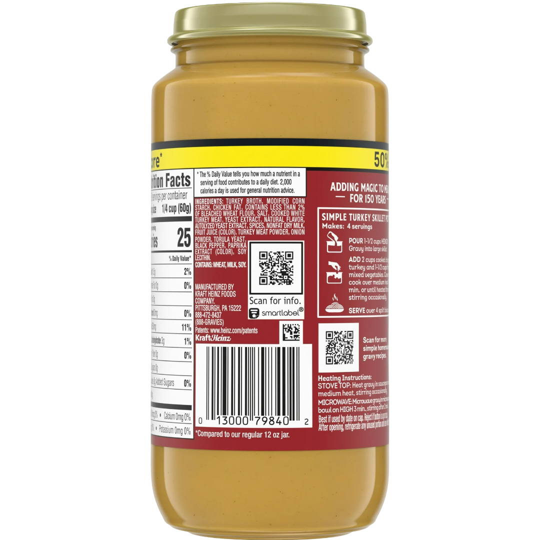 Heinz HomeStyle Turkey Gravy Value Size, 18oz