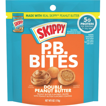 Skippy PB Bites Double Peanut Butter Snack, 6oz
