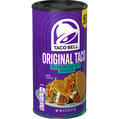 Taco Bell Original Taco Seasoning Mix Shaker, 6.25 oz